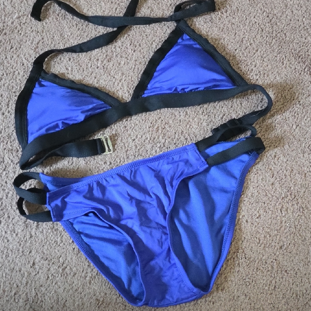Mossimo Supply Co. Vibrant Blue and Black Bikini